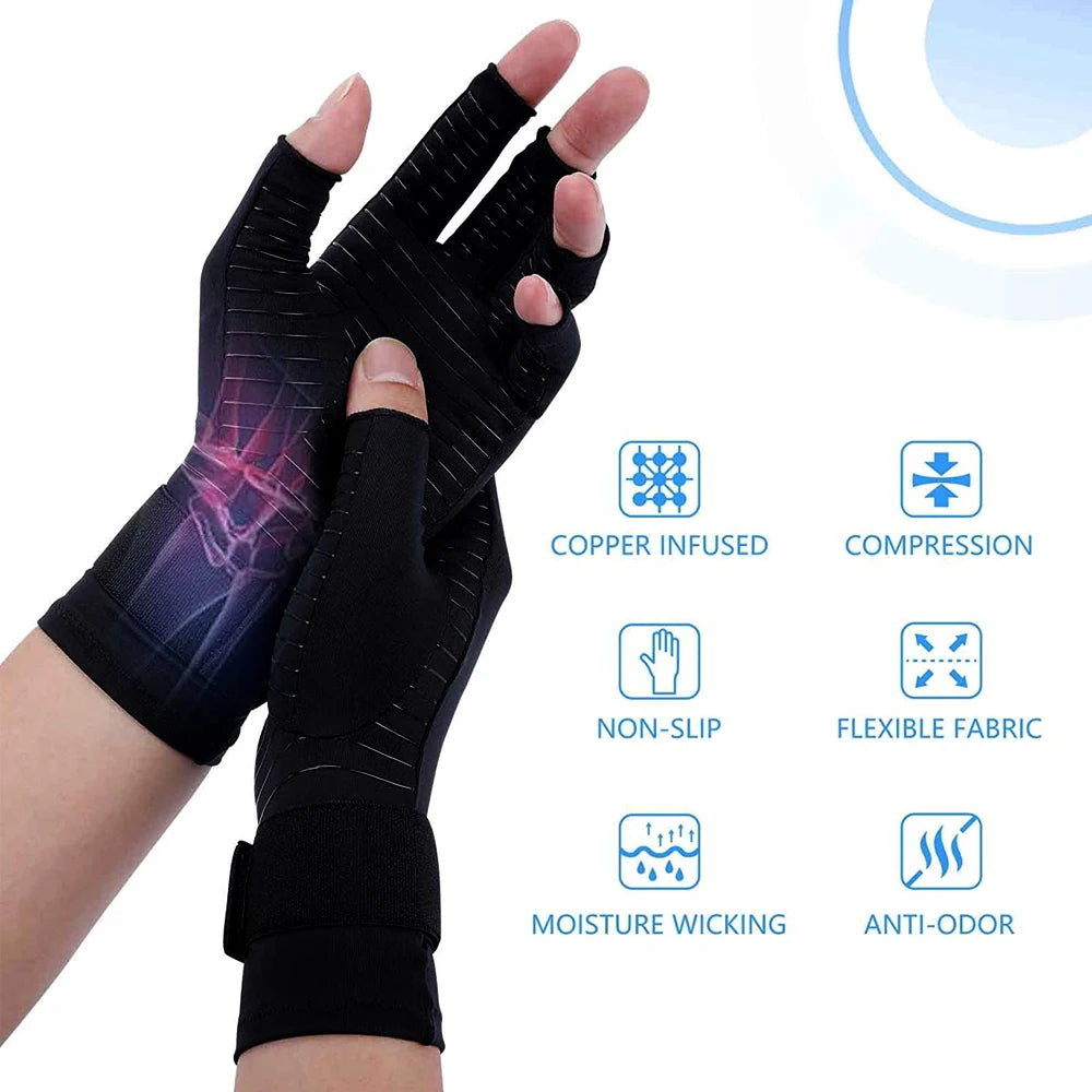 Guantes con malla de Copper Arthritis Compression Gloves