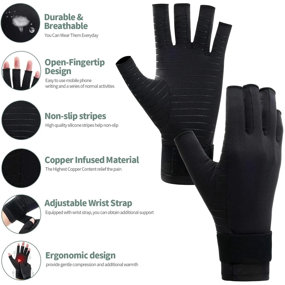 Guantes con malla de Copper Arthritis Compression Gloves